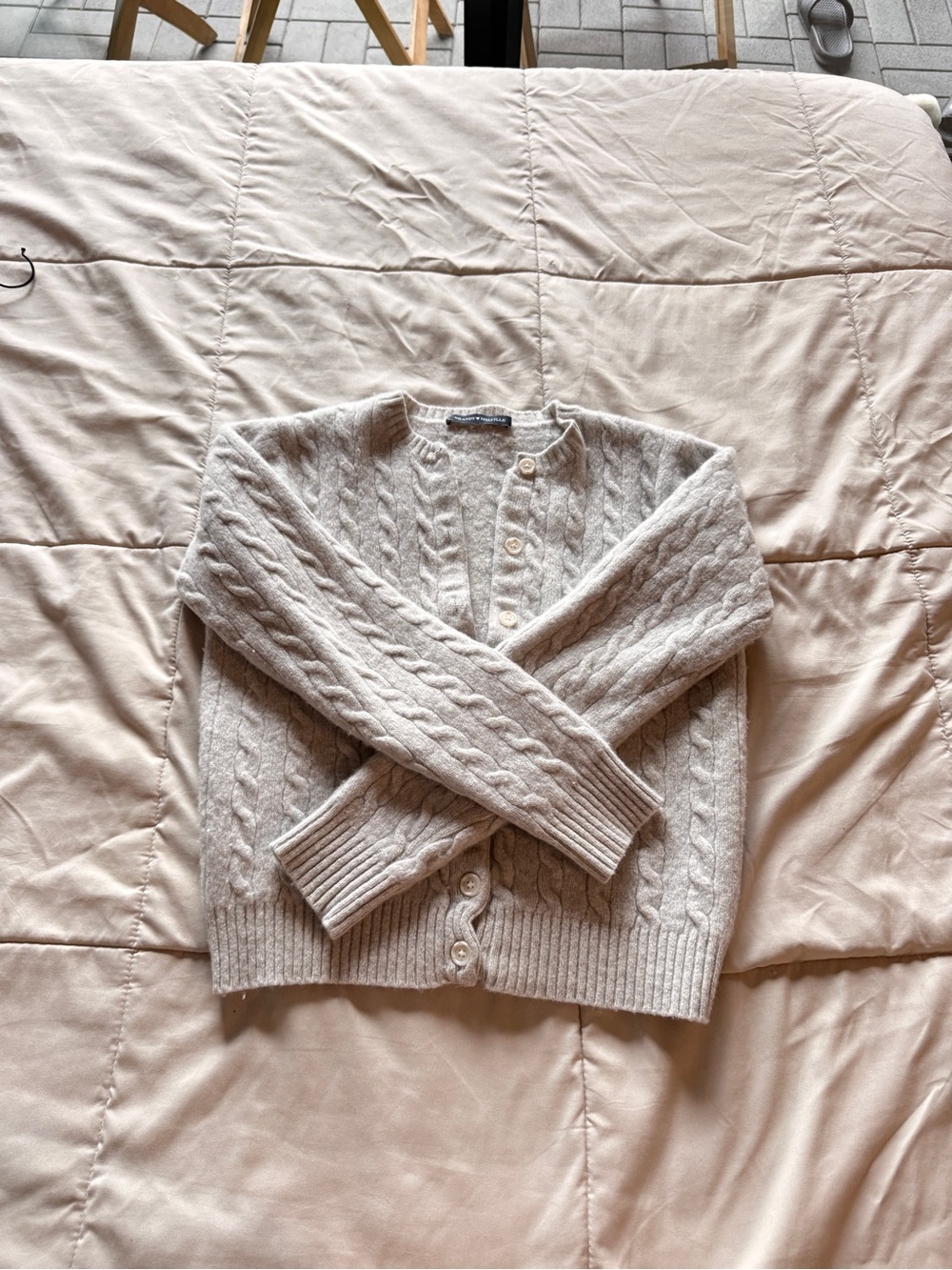 Brandy Melville Cream Cable Knit Cardigan